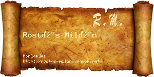 Rostás Milán névjegykártya