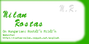 milan rostas business card